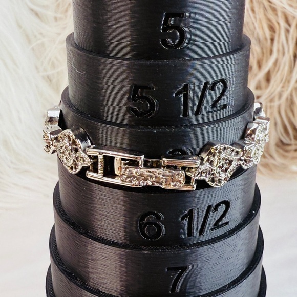 Vintage Lavoni aged Silvertone costume bracelet, watch Japan movement - Picture 8 of 8